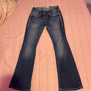 Ariat Blue Flare Wide Leg Jeans with Vintage Fading